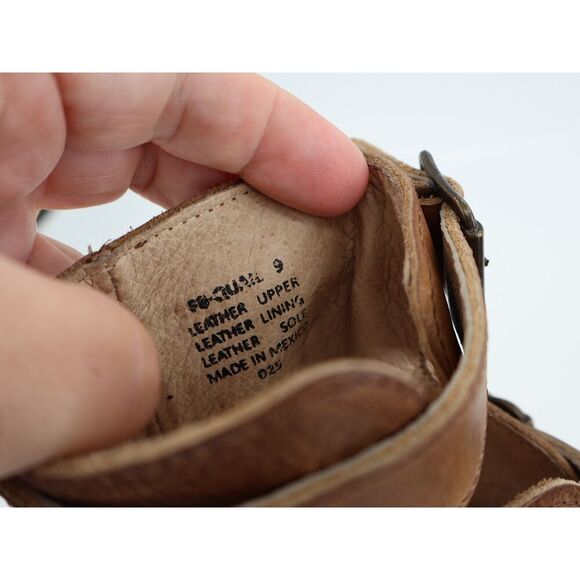 Freebird by Steven Quail Sandals Womens 9 Brown Leather Gladiator Block Heel - Picture 13 of 13